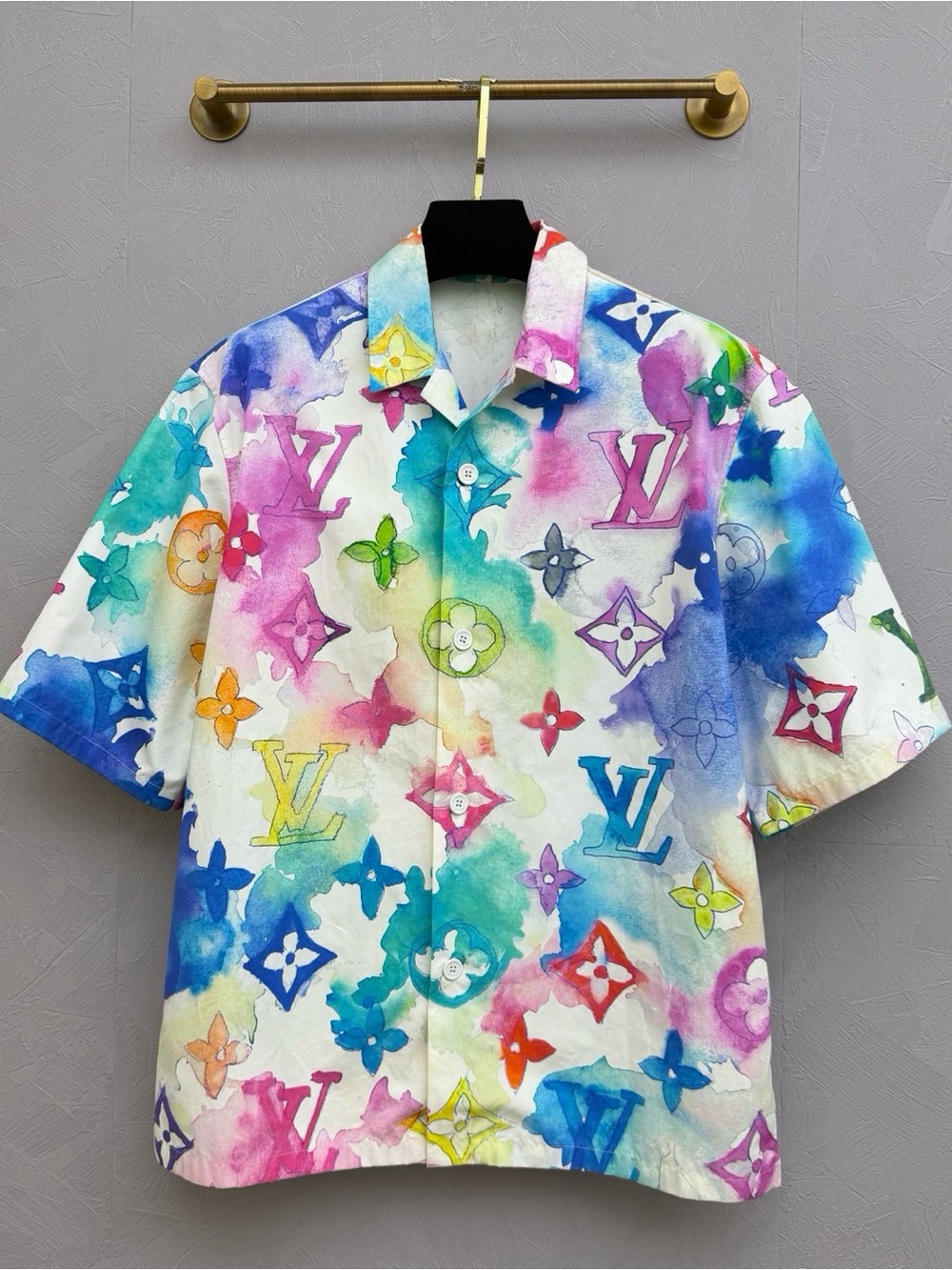 Louis Vuitton Multicolor Watercolor Monogram Camp Shirt